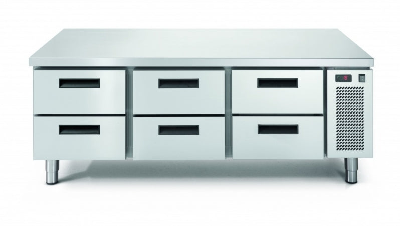 Under counter Refigerated Base,  3 Door  with  Drawer each 1600x700x650