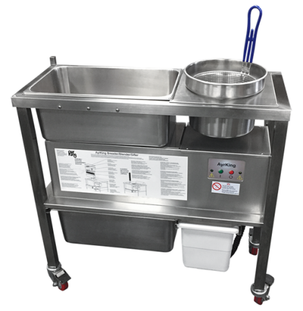 AyrKing BBSU3615-3814 Stainless Steel Breader / Blender / Sifter Station – 230V, 1 Phase, Mobile Table with Casters