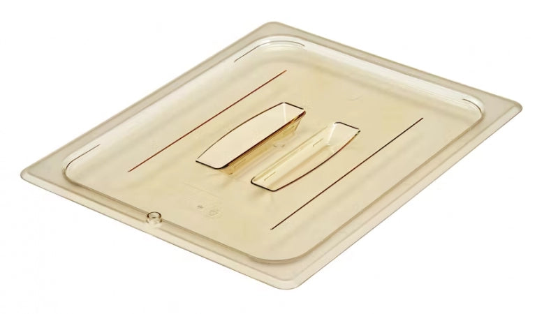 Cambro H-Pan 1/2 Size Amber High Heat Handled Flat Lid