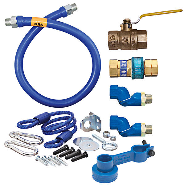 Dormont 1675KIT2S60 Deluxe SnapFast® 60" Gas Connector Kit with Two Swivels and Restraining Cable - 3/4" Diameter