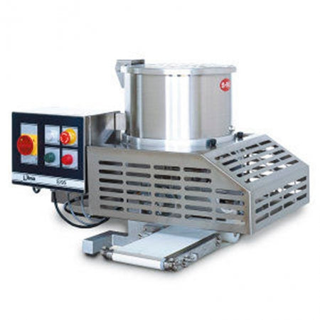 Automatic hamburger and meatball forming machine Bowl loading capacity: 22 l Production capacity: 2.400 pieces/h of hamburgers by Ã? 100 mm. OPTIONAL : 4.800 pieces/h of meat balls by Ã? 40 mm 0.4 kW â?? 1~230V 50Hz
