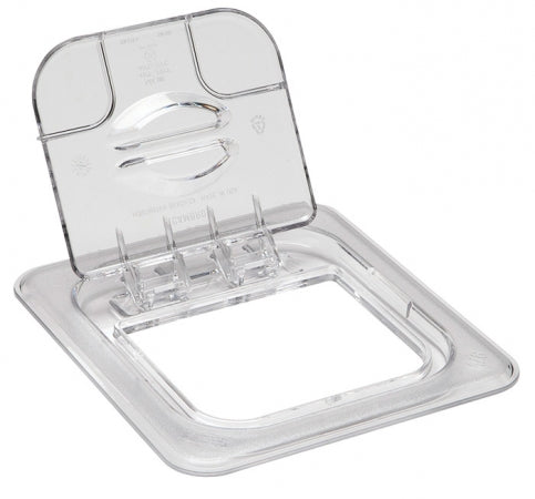 Cambro Camwear 1/6 Size Clear Polycarbonate FlipLid