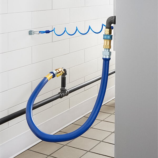 Dormont 1675KIT48 Deluxe 48" Moveable Gas Connector Kit with SnapFast® Quick Disconnect, Two Elbows, and Restraining Cable - 3/4" Diameter