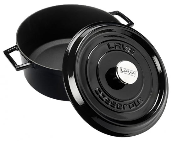 Lava Cast iron Round Casserole. Diameter 24cm.