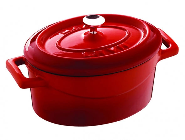 Lava Cast Iron Oval Casserole. Dimension 21x25cm.