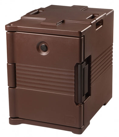Cambro Ultra Pan Carrier Dark Brown Front Loading Insulated Food Pan Carrier - Holds 6 Pans