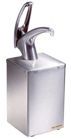 San Jamar FrontLine Countertop Condiment Dispenser Box with Chrome Pump