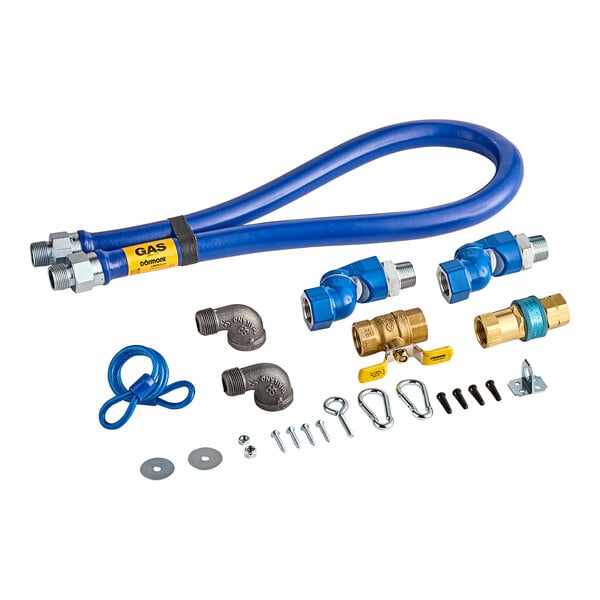 Dormont 1675KIT2S48 Deluxe SnapFast® 48" Gas Connector Kit with Two Swivels and Restraining Cable - 3/4" Diameter