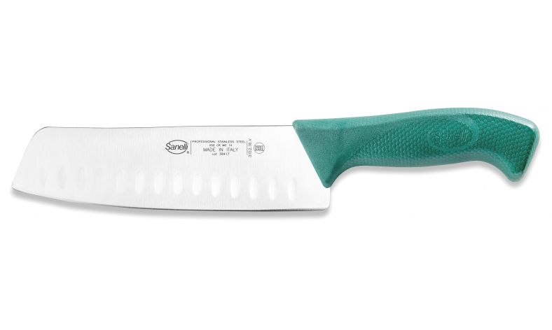 Giapponese olivato Indented Japanese knife cm.18 green