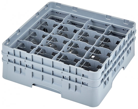 Cambro Camrack 5 7/8" Soft Gray Customizable 16 Compartment Full Size Cup Rack