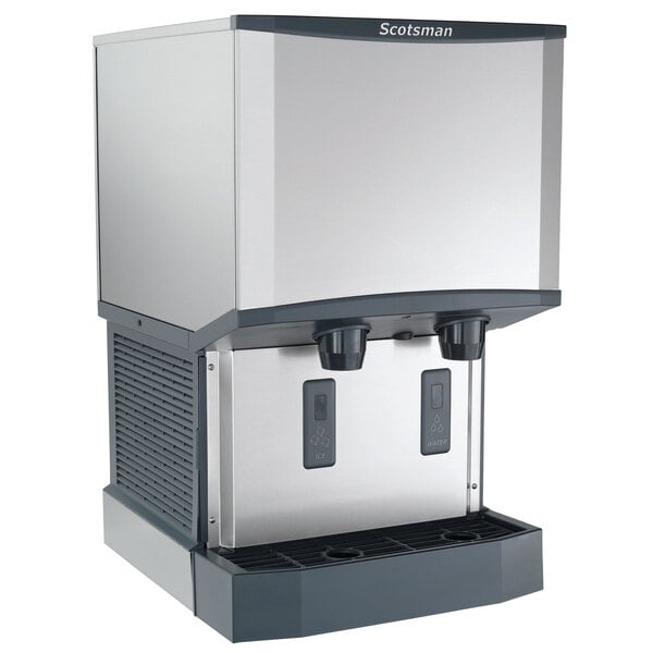 Scotsman HID525W-1 Meridian® Countertop Water Cooled Ice Machine and Water Dispenser - 25 lb. Bin Storage