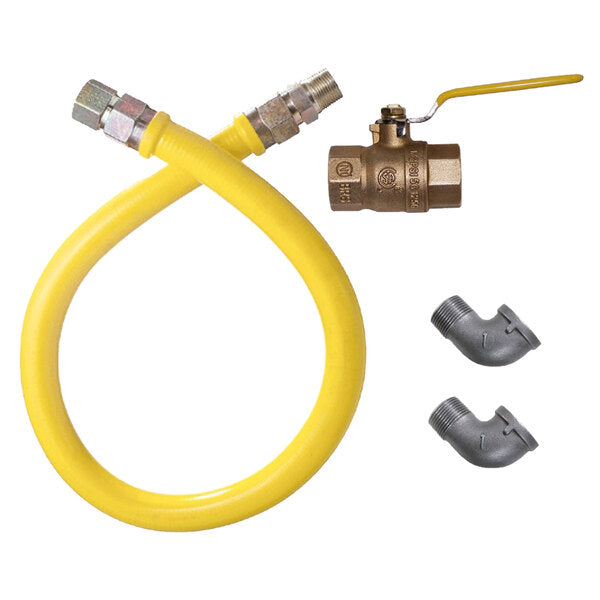 Dormont 1650NPKIT60 60" Stainless Steel Stationary Foodservice Gas Connector Kit - 1/2" Diameter