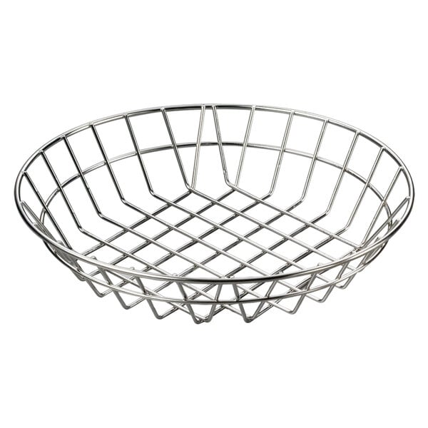 WIRE BASKETS ROUND CHROME PLATED METAL BUCKET BASKET - 4 1/2 * 3INCH