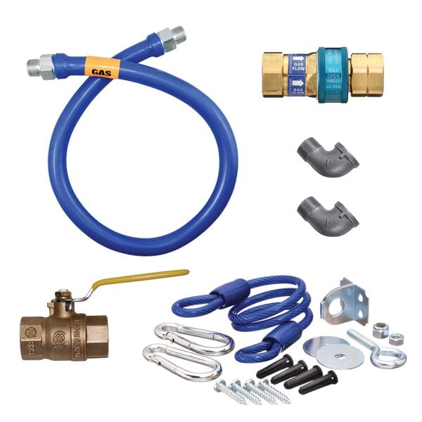 Dormont 16100KIT24 Deluxe SnapFast® 24" Gas Connector Kit with Two Elbows and Restraining Cable - 1" Diameter