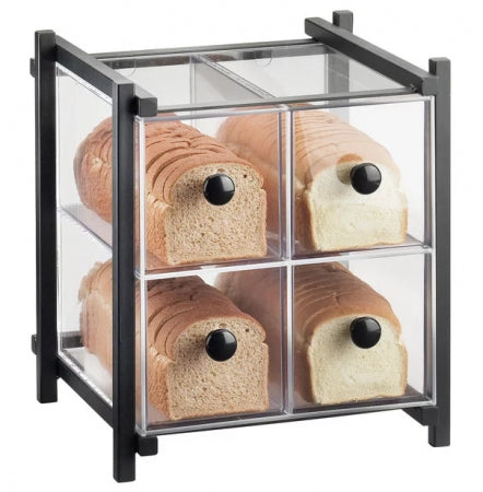 Cal-Mil One by One Four Drawer Black Bread Display Case - 14" x 14 3/4" x 15 3/4"