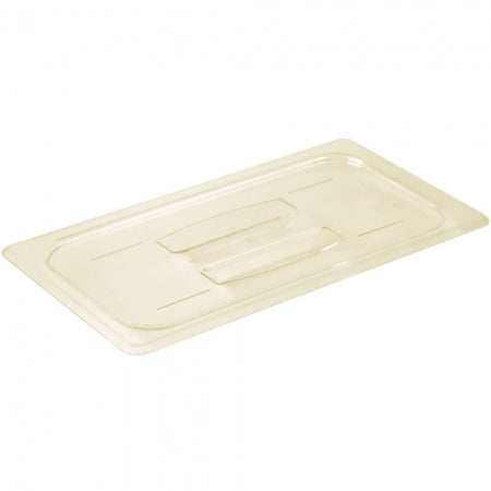 Cambro H-Pan 1/3 Size Amber High Heat Handled Flat Lid