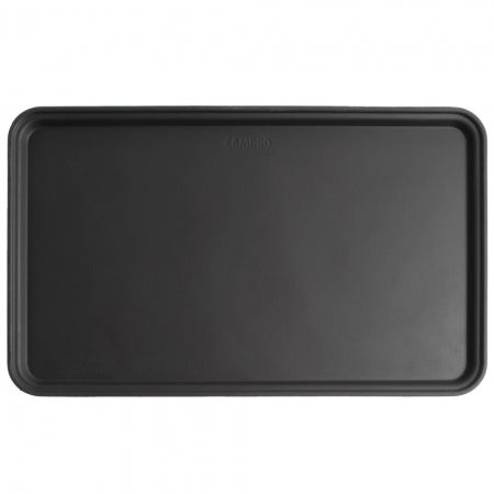 Cambro Camtread 13" x 21" Black Satin Non-Skid Serving Tray