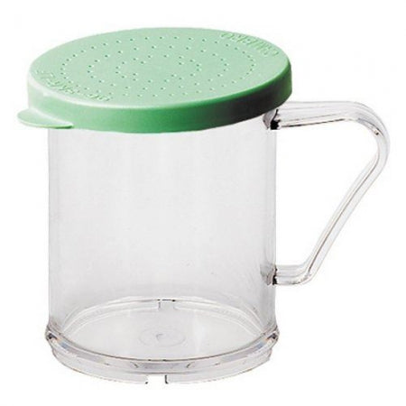 Cambro Camwear 10 oz. Polycarbonate Shaker with Green Lid for Fine Ground Product
