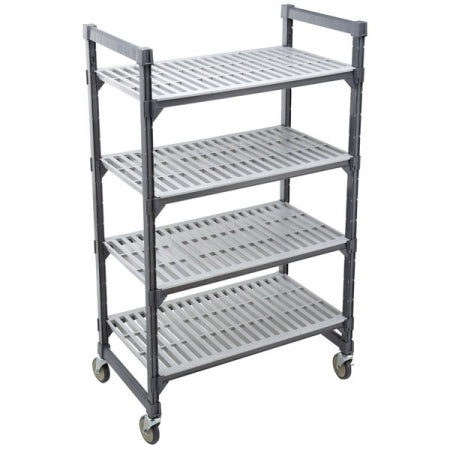 Cambro Camshelving Elements Mobile Shelving Unit with 4 Vented Shelves - 24" x 60" x 70"