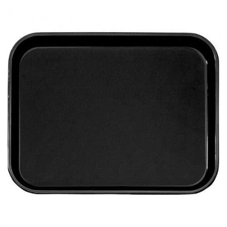 Cambro Black 12" x 16" Polytread Non-Skid Serving Tray