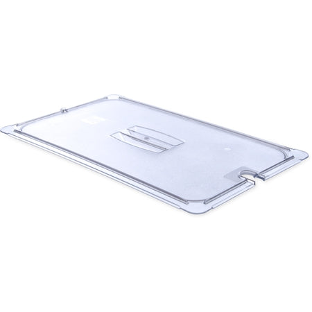Carlisle Foodservice StorPlusô Polycarbonate Notched Handled Universal Lid Full-Size - Clear