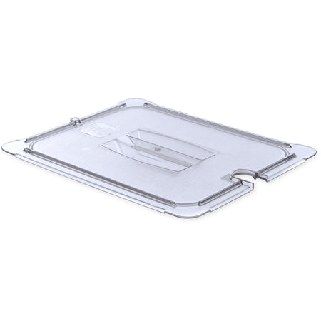 Carlisle Foodservice StorPlusô Polycarbonate Notched Handled Universal Lid 1/2 Size - Clear