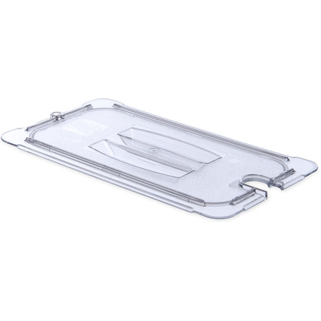 Carlisle Foodservice StorPlusô Polycarbonate Notched Handled Universal Lid 1/3 Size - Clear
