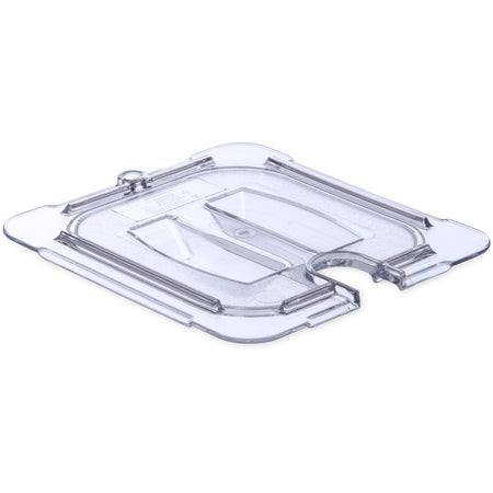 Carlisle Foodservice StorPlusô Polycarbonate Notched Handled Universal Lid 1/6 Size - Clear