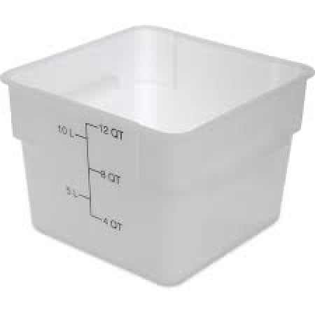 Carlisle Foodservice StorPlusô Polyethylene Square Food Storage Container 12 qt - White