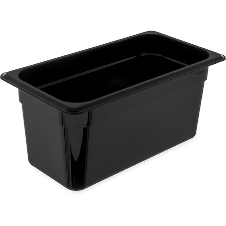 Carlisle Foodservice StorPlusô Polycarbonate Food Pan 1/3 Size, 6" Deep - Black