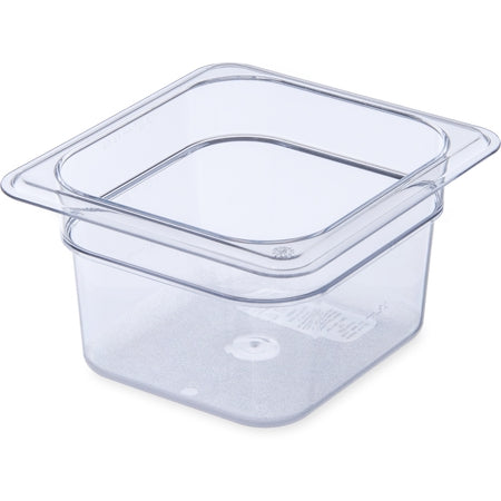 Carlisle Foodservice StorPlusô Polycarbonate Food Pan 1/6 Size, 4" Deep - Clear