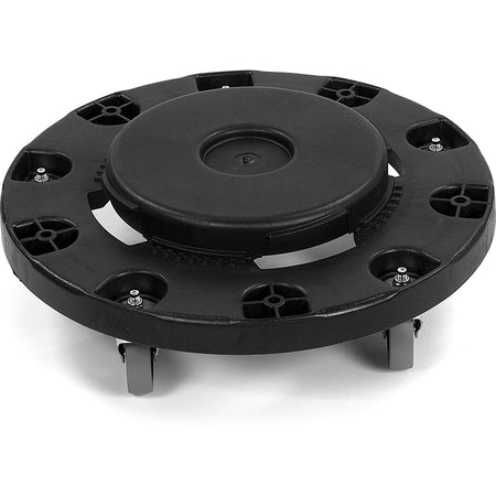 Carlisle Foodservice Broncoô Round Waste Container Trash Can Dolly with Replaceable Casters 20, 32, 44 and 55 Gallon - Black