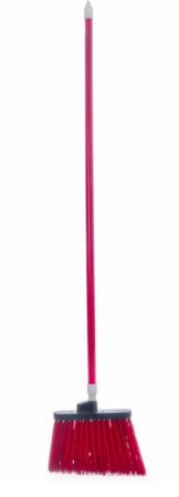 Carlisle Foodservice SpartaÆ SpectrumÆ Duo-SweepÆ Unflagged Bristle Angle Broom with Handle 56" - Red