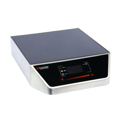 Cook-Tek MCD2500G Drop In Single Hob Induction Range w/ Built In Timer, 2500-Watts, glass ceramic top, microprocessor with 100 power cook settings & auto shut-off, self-diagnostics, automatic pan detection, LED display, integral cooling fan, stainless