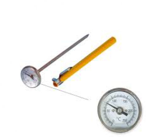 Dial thermometer 25 mm 0 to 250 C 4 mm x 130 mm