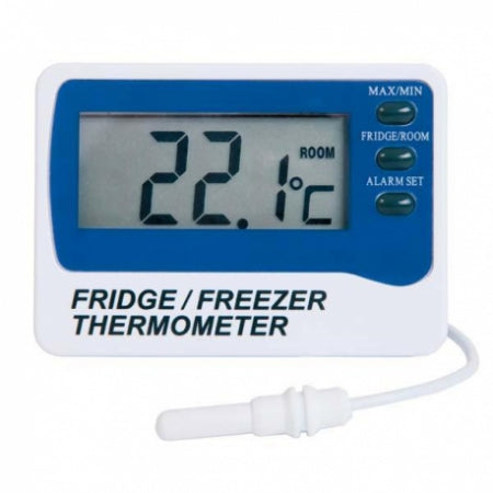 Fridge or freezer alarm thermometer 0.1 C resolution -49.9 to 69.9 C max/min backlight