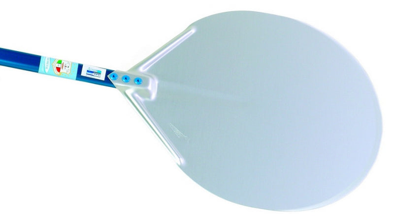 Aluminum pizza peel, solid round head 13", handle 59"