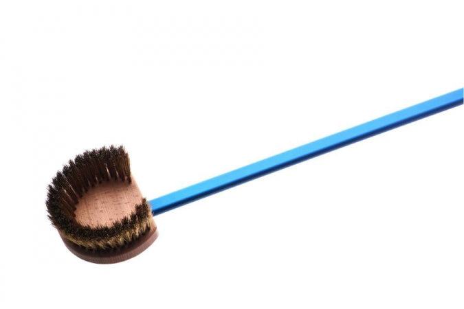Round rotating head oven brush 14x17x7, brass bristles, handle 150 cm