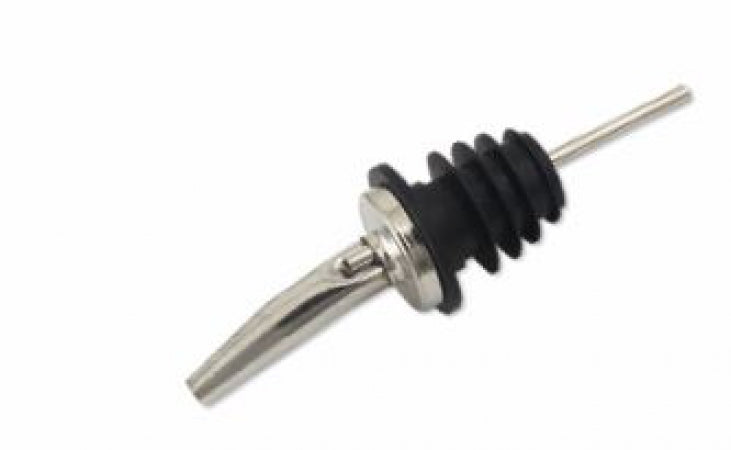 S.S. Taper-Spout Liquor Pourer S.S. w/Plastic Cork