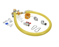 Henny Penny 03747 Gas Hose Kit with Valve/Restraining Cable & 2 Swivels, 3/4" x 48", Yellow