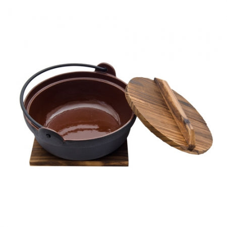 Cast Iron Pot with Wood Lid