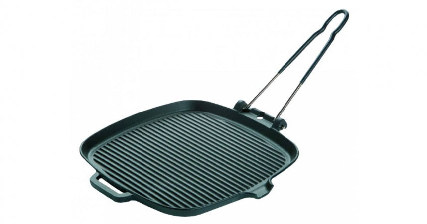 Square 25.5 cm x 25.5 cm Induction Kitchen Grill   Enamelled Cast Iron