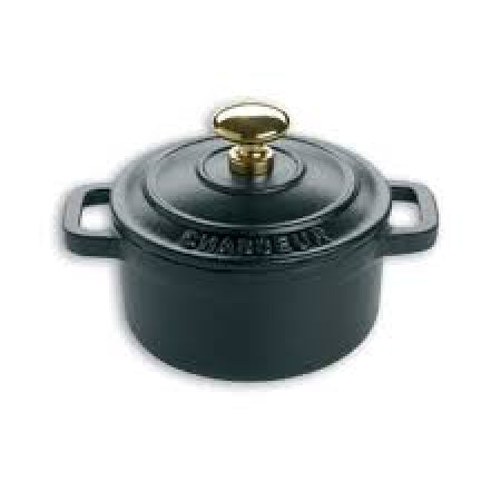 Matfer Black Mini Cocotte (Round Casserole) 55mm High With Metal Knob