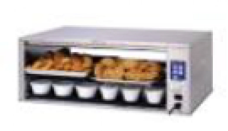 Prince Castle Dual-Side 2-Shelf/High Cavity dedicated heated Countertop holding bin fits 2 Full Size Sheet Pans (Pans Not Included, No Timers), Stainless Steel & Aluminum Construction, 2.22 KW, 220-240V/50-60 Hz/1 Phase, 13.4 Amps, Made in USA