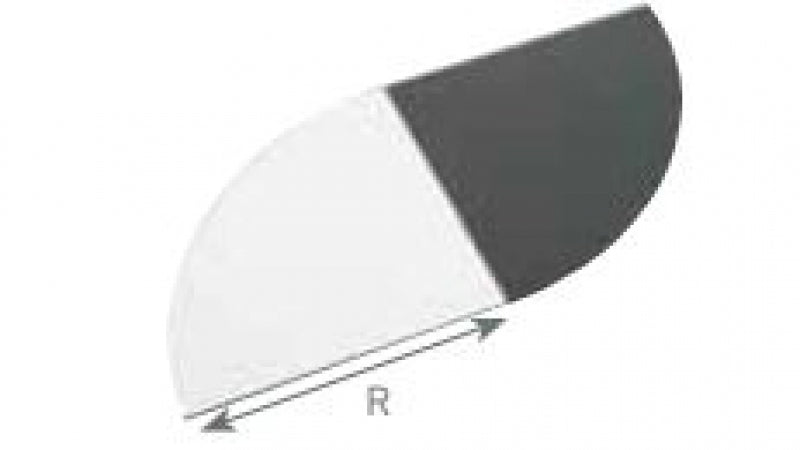1/4 CIRCLE MIRROR 20 CM (*)