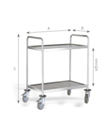 Welded serving Trolleys 2 Shelves 800 x 500
