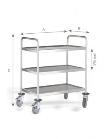Welded Serving Trolley 3 Shelves 900 x 500