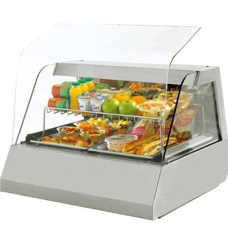 Roller Grill Countertop Refrigerated Display Capacity 2 x 1/1GN + Shelf 400 x 600mm Temperature +4 - 10C Refrigerating gas R134 A 230V/50Hz/1ph 350W Dim: 600 x 800 x 730 (HxWxD) mm