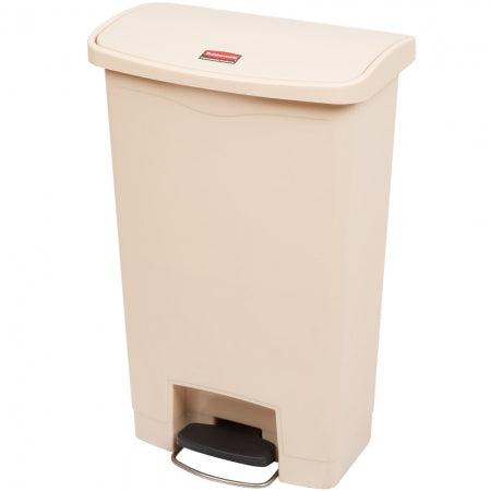 Rubbermaid 13 Gallon Slim Jim Resin Beige Front Step-On Trash Can