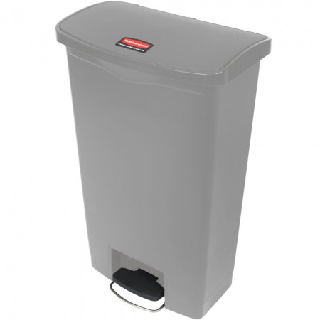 Rubbermaid 18 Gallon Slim Jim Resin Gray Front Step-On Trash Can Plastic